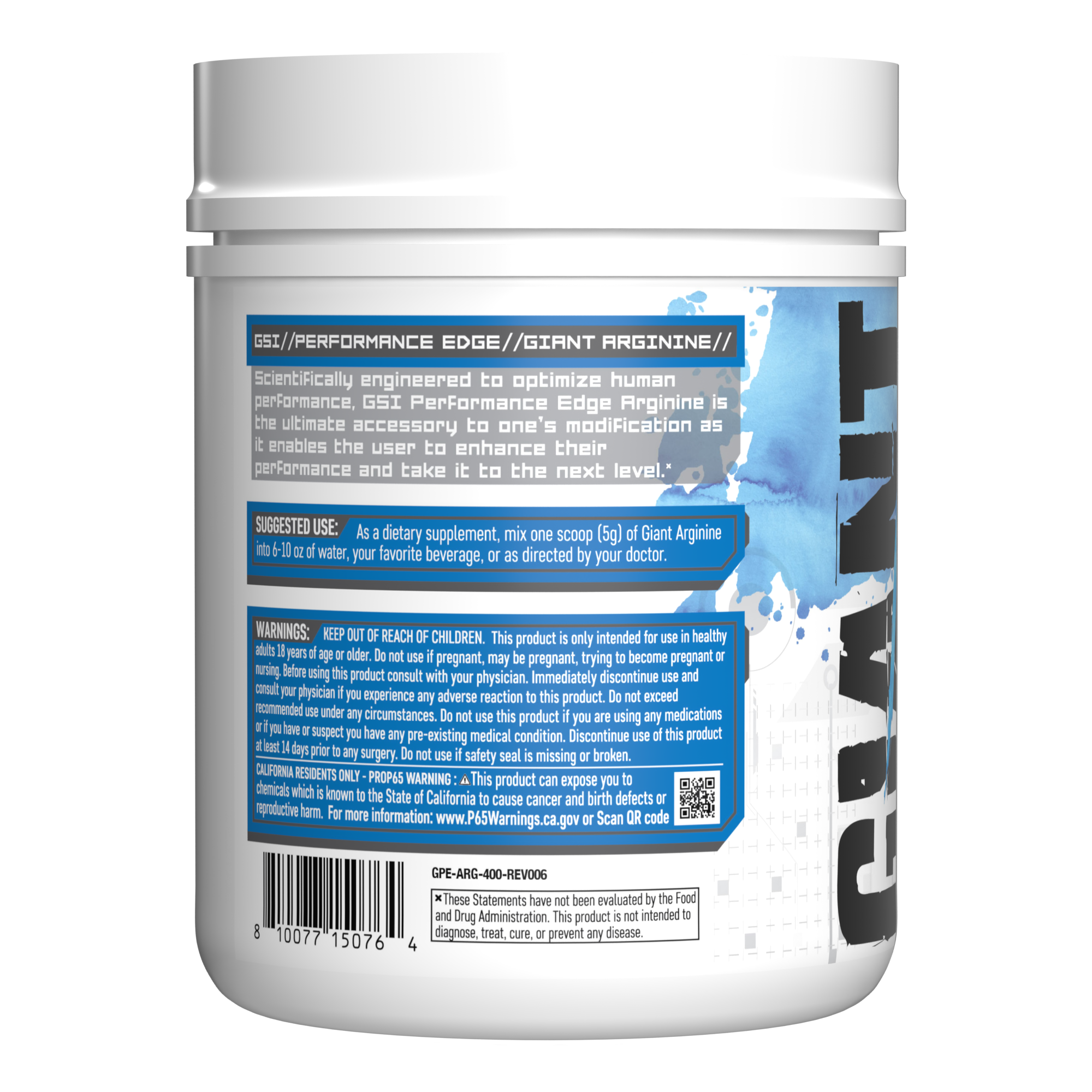Giant Edge Arginine supplement container
