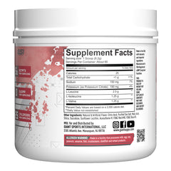 GE BCAAs supplement facts panel