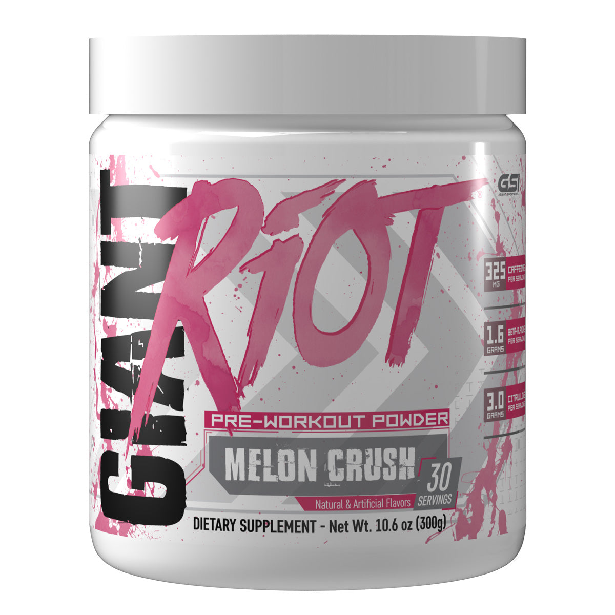 Riot supplement pre workout powder melon crush