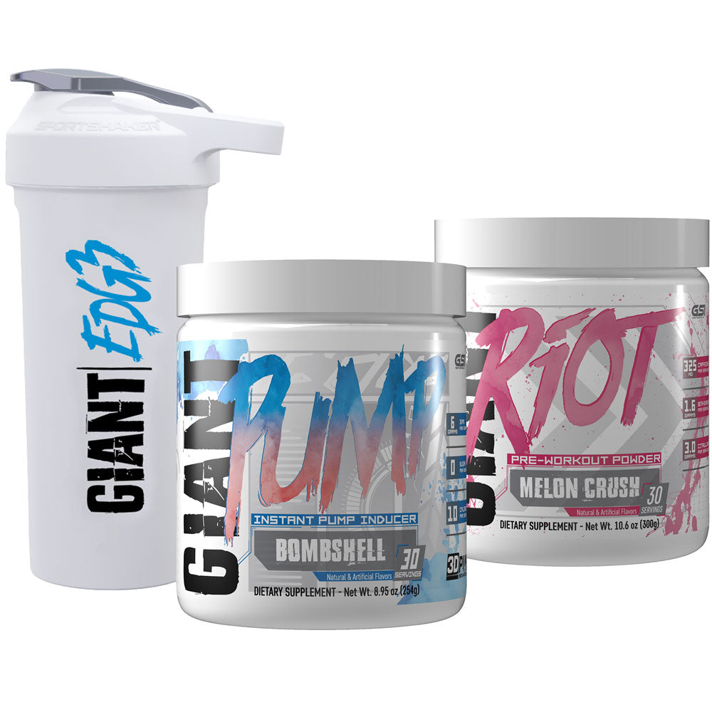Bundle of Giant Edge Pump, Riot, and shaker cup